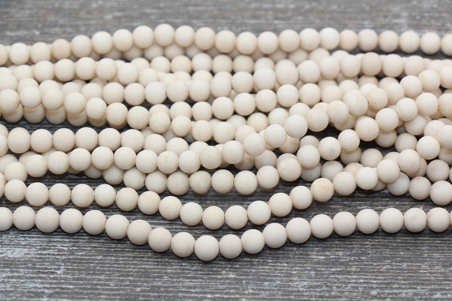 Matte White Fossil Stone Beads, Frosted Fossil Gemstone Round Beads, Size 4mm 6mm 9mm 10mm 12mm, 15.5" Strand #13