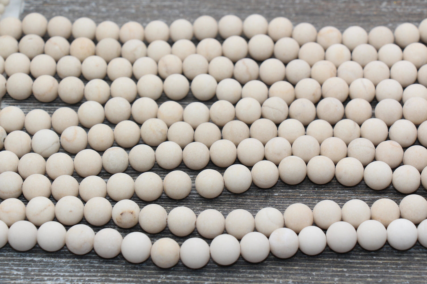 Matte White Fossil Stone Beads, Frosted Fossil Gemstone Round Beads, Size 4mm 6mm 9mm 10mm 12mm, 15.5" Strand #13