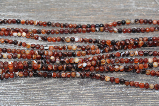 Black Brown Dream Agate Beads, Natural Gemstone Smooth Round Beads, Sizes 4mm 6mm 8mm 10mm 12mm, Full Strand 15.5" #24