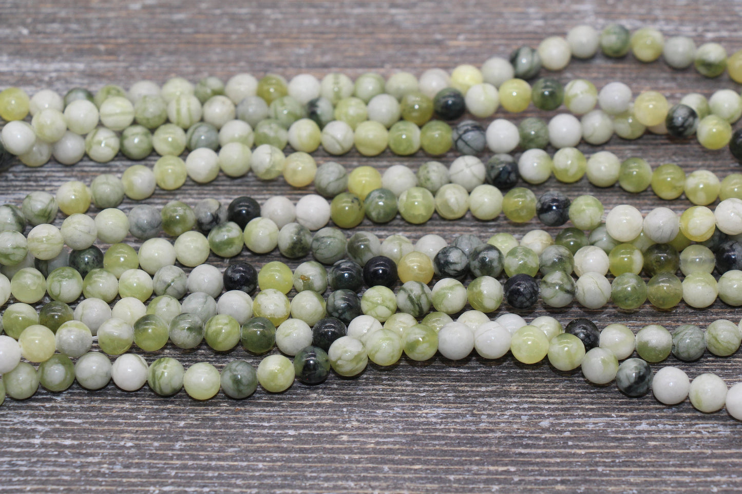 Russian Jade Beads, Natural Gemstone Round Beads, Sizes 4mm 6mm 8mm 10mm 12mm, Full Strand 15.5 inch, #89