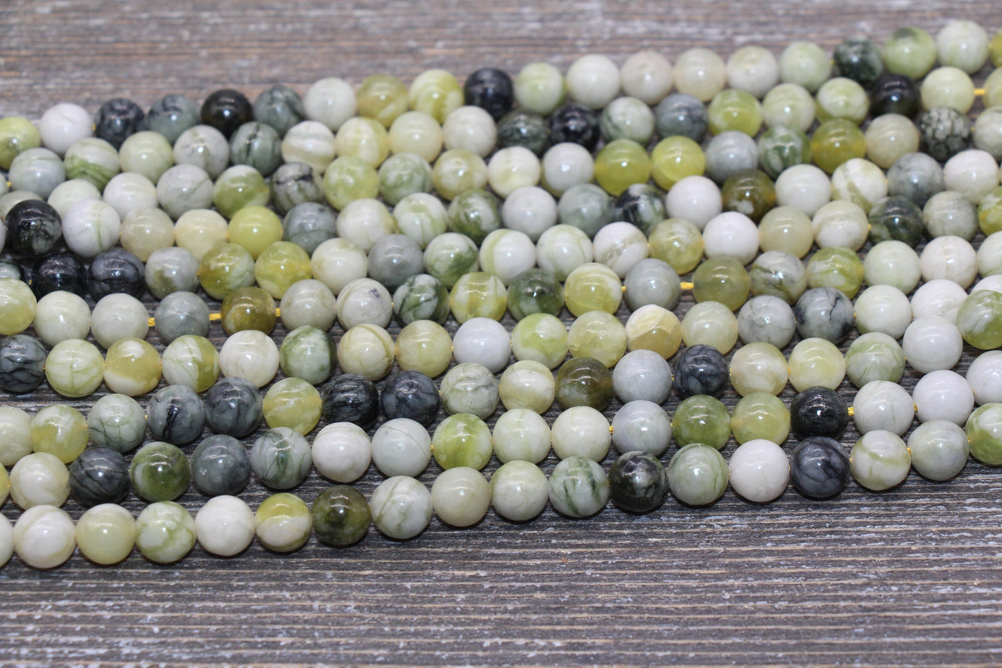 Russian Jade Beads, Natural Gemstone Round Beads, Sizes 4mm 6mm 8mm 10mm 12mm, Full Strand 15.5 inch, #89