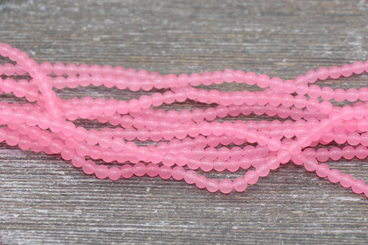 Pink Jade Beads, Pink Gemstone Round Loose Beads, Jewelry Making Bracelet Beads, Size 4mm 6mm 8mm 10mm 12mm 15.5" Strand #227