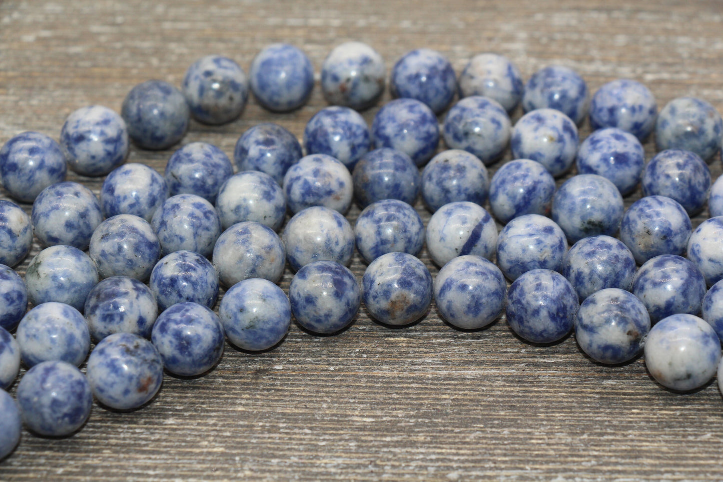 Blue Sodalite Beads, Natural Gemstone, Blue and White Beads, Smooth Round Loose Beads, Sizes 4mm 6mm 8mm 10mm 12mm, 15.5 inch, #26