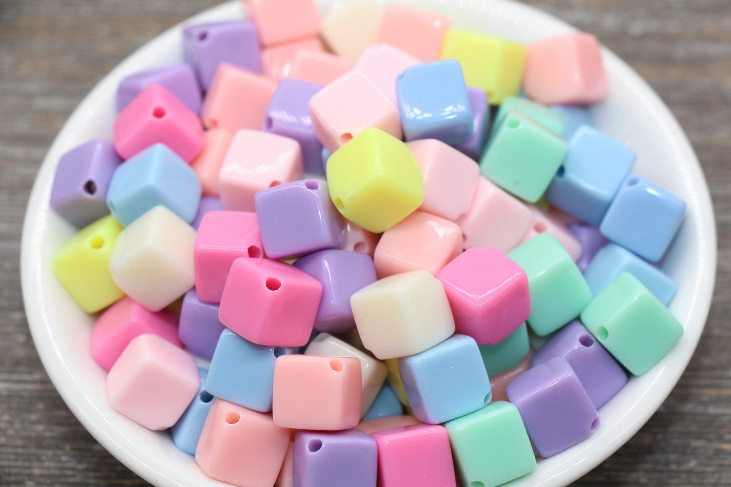 Multicolor Cube Beads, Mix Color Square Beads Beads, Cube Acrylic Beads, Cube Plastic Beads #1781