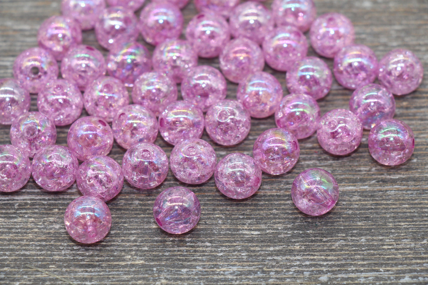 10mm Purple AB Gumball Beads, Iridescent Acrylic Crackle Loose Beads, Bubblegum Beads, Chunky Beads, Smooth Round Plastic Beads #336