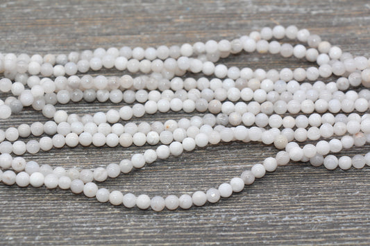 White Crazy Lace Agate Beads, Gemstone Round Loose Beads, Sizes 4mm 6mm 8mm 10mm 12mm , Full Strand 15.5 inch, #213