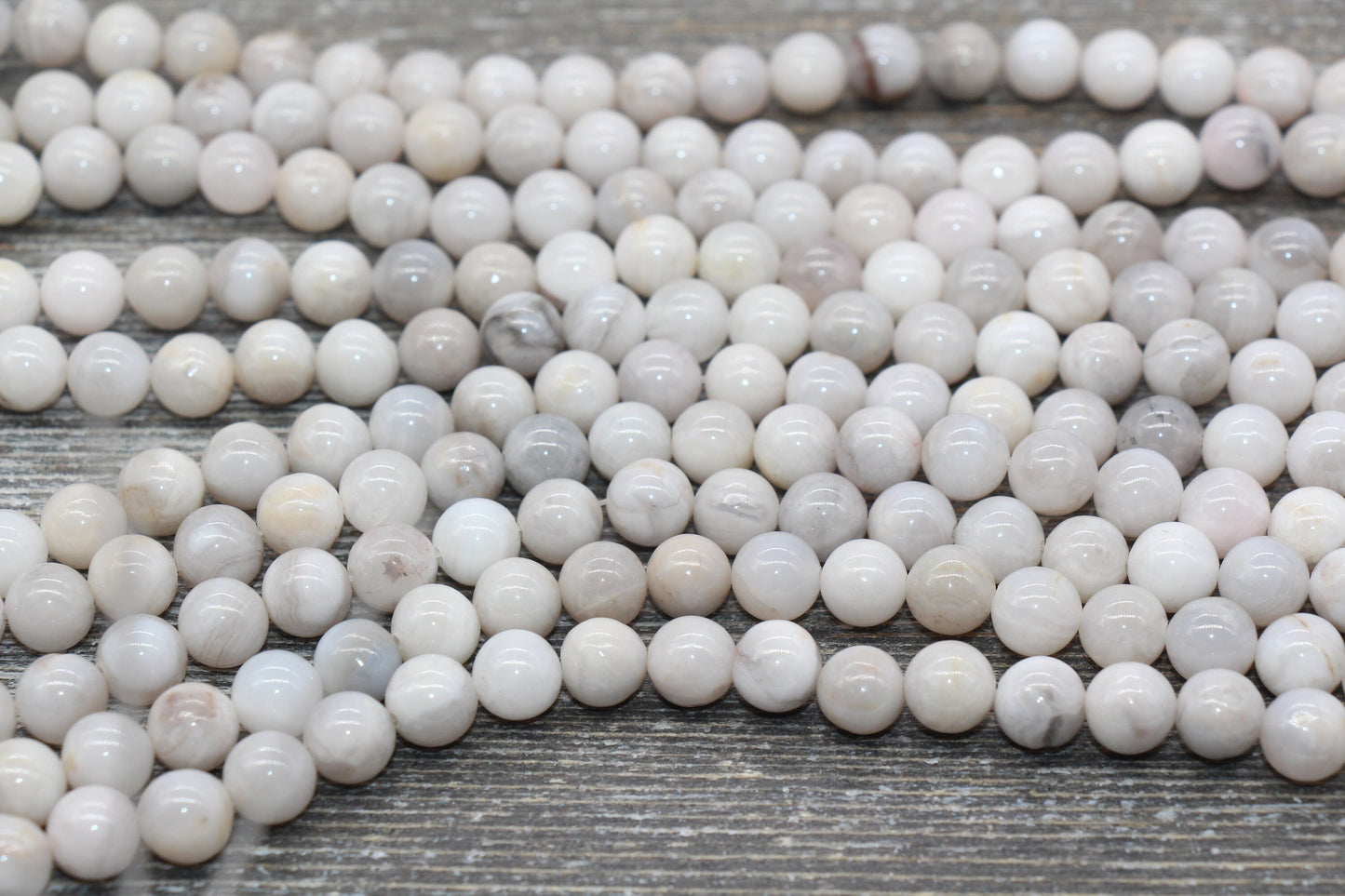 White Crazy Lace Agate Beads, Gemstone Round Loose Beads, Sizes 4mm 6mm 8mm 10mm 12mm , Full Strand 15.5 inch, #213