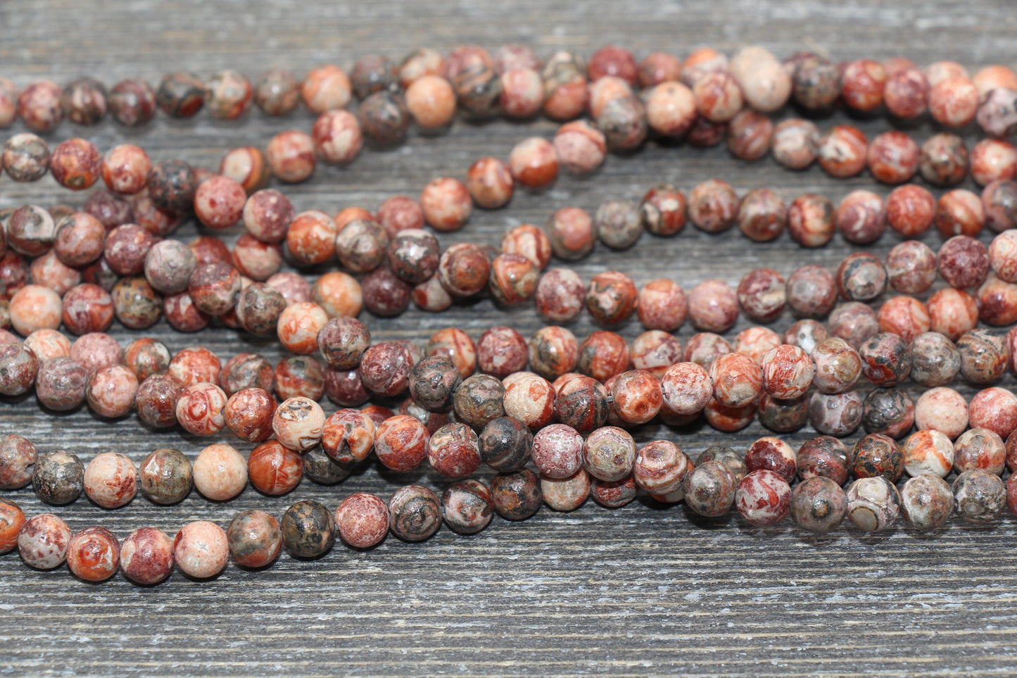 Leopard Skin Jasper Beads, Round Gemstone Loose Beads, Jewelry Making Bracelet Beads, Size 4mm 6mm 8mm 10mm, 15.5'' Strand, #219