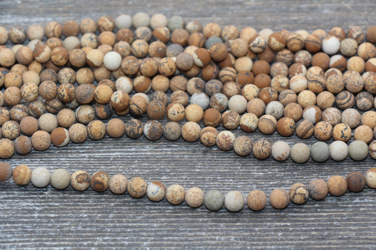 Matte Picture Jasper Beads, Frosted Gemstones Round Loose Beads, Jewelry Making Bracelet Beads, 4mm 6mm 8mm 10mm,12mm, 15.5'' Strand, #221