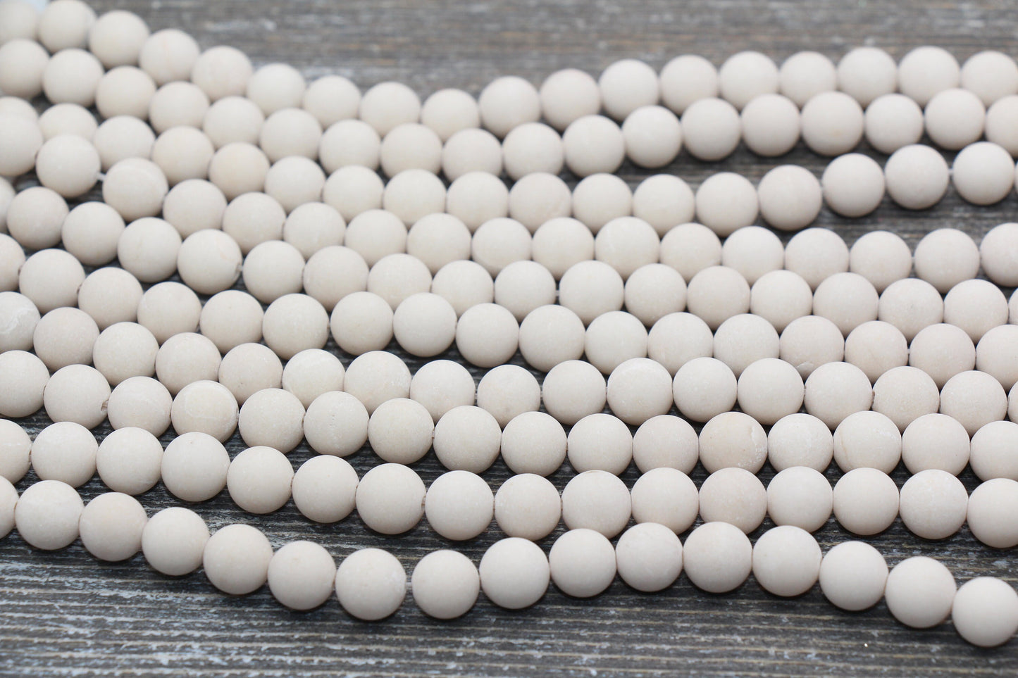 Matte White Fossil Stone Beads, Frosted Fossil Gemstone Round Beads, Size 4mm 6mm 9mm 10mm 12mm, 15.5" Strand #13