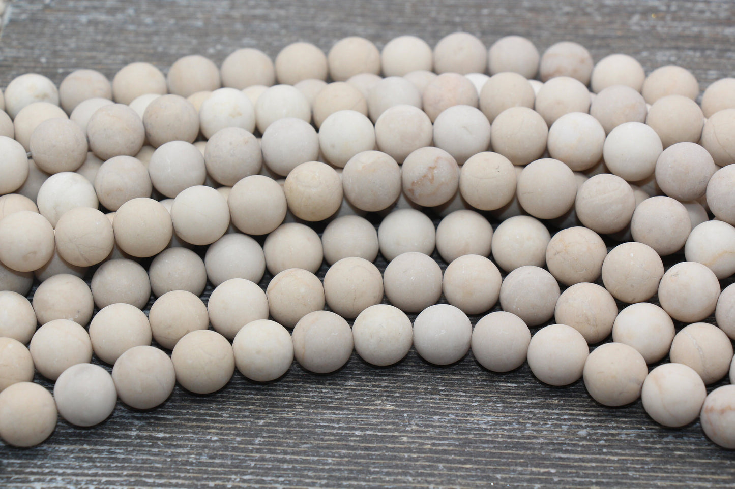 Matte White Fossil Stone Beads, Frosted Fossil Gemstone Round Beads, Size 4mm 6mm 9mm 10mm 12mm, 15.5" Strand #13