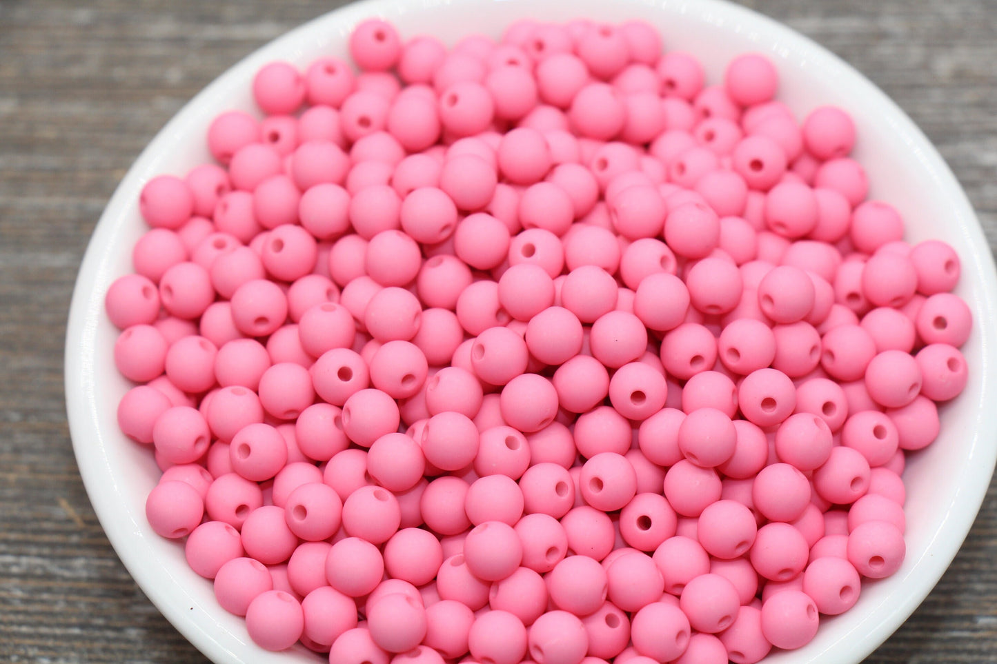 6mm Matte Pink Gumball Beads, Round Acrylic Loose Beads, Solid Bubblegum Beads, Chunky Beads, Round Plastic Beads #581