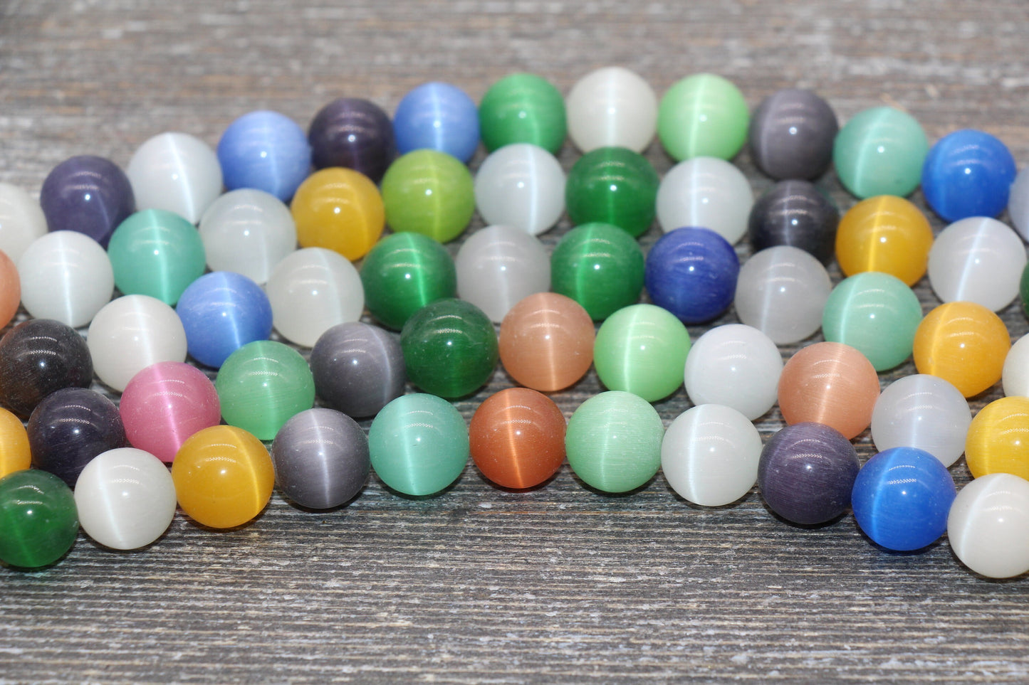 Multicolor Cat Eye Beads, Mix Color Cat Eye Beads Smooth Beads, Jewelry Bracelet Beads, Size 4mm 6mm 8mm 10mm 12mm, 15.5'' Strand #224