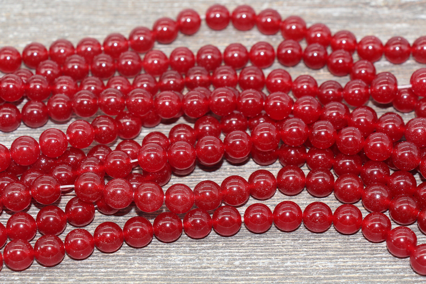 Dark Red Jade Beads, Red Gemstone Round Loose Beads, Jewelry Making Bracelet Beads, Size 4mm 6mm 8mm 10mm 12mm 15.5" Strand #226