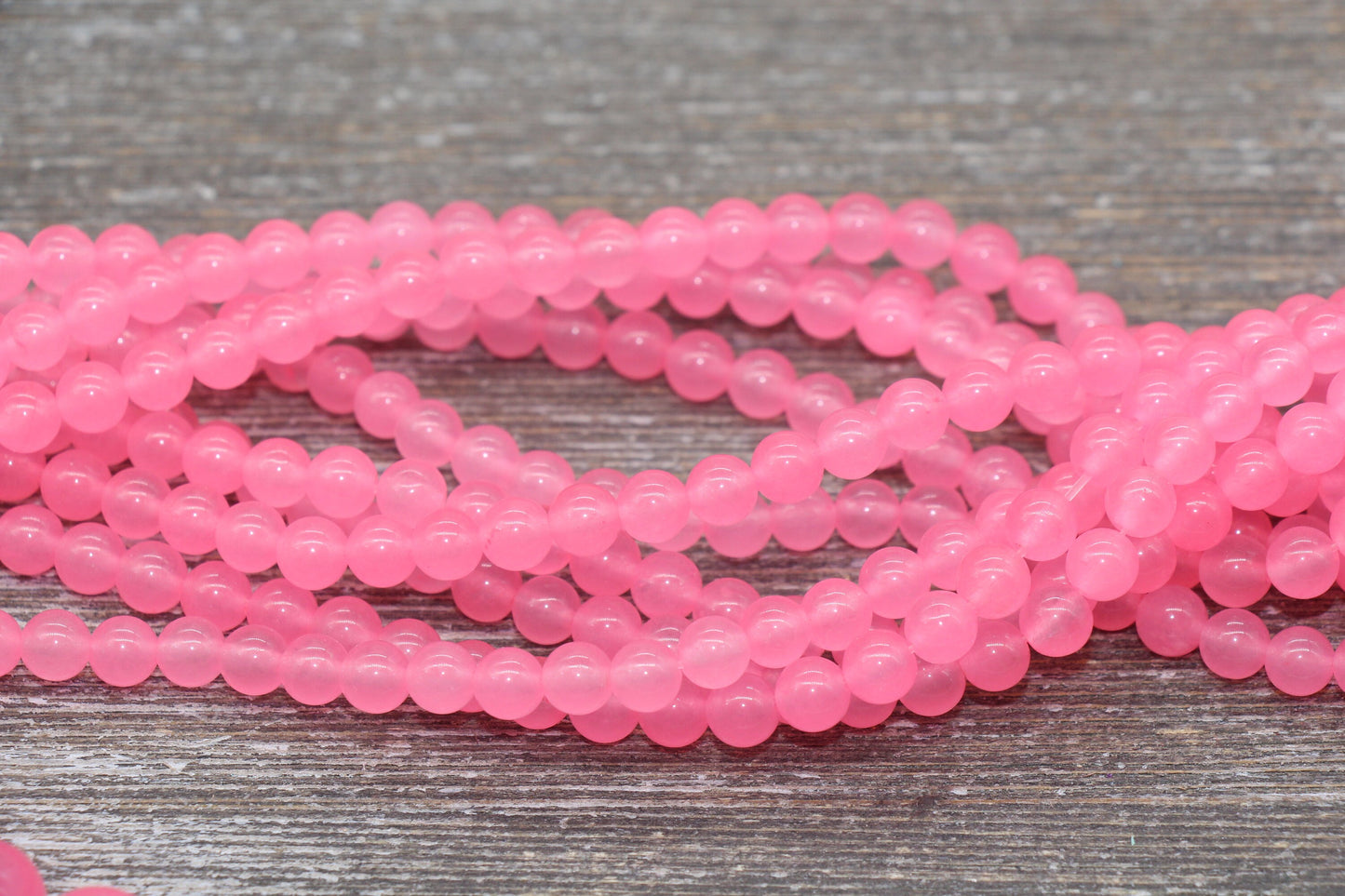 Pink Jade Beads, Pink Gemstone Round Loose Beads, Jewelry Making Bracelet Beads, Size 4mm 6mm 8mm 10mm 12mm 15.5" Strand #227