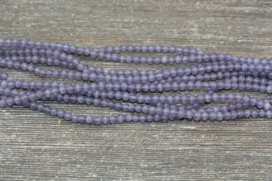 Purple Cat Eye Beads, Purple Smooth Round Beads, Sizes 4mm, 6mm, 8mm, 10mm, 12mm, Full Strand 15.5 inch, #207