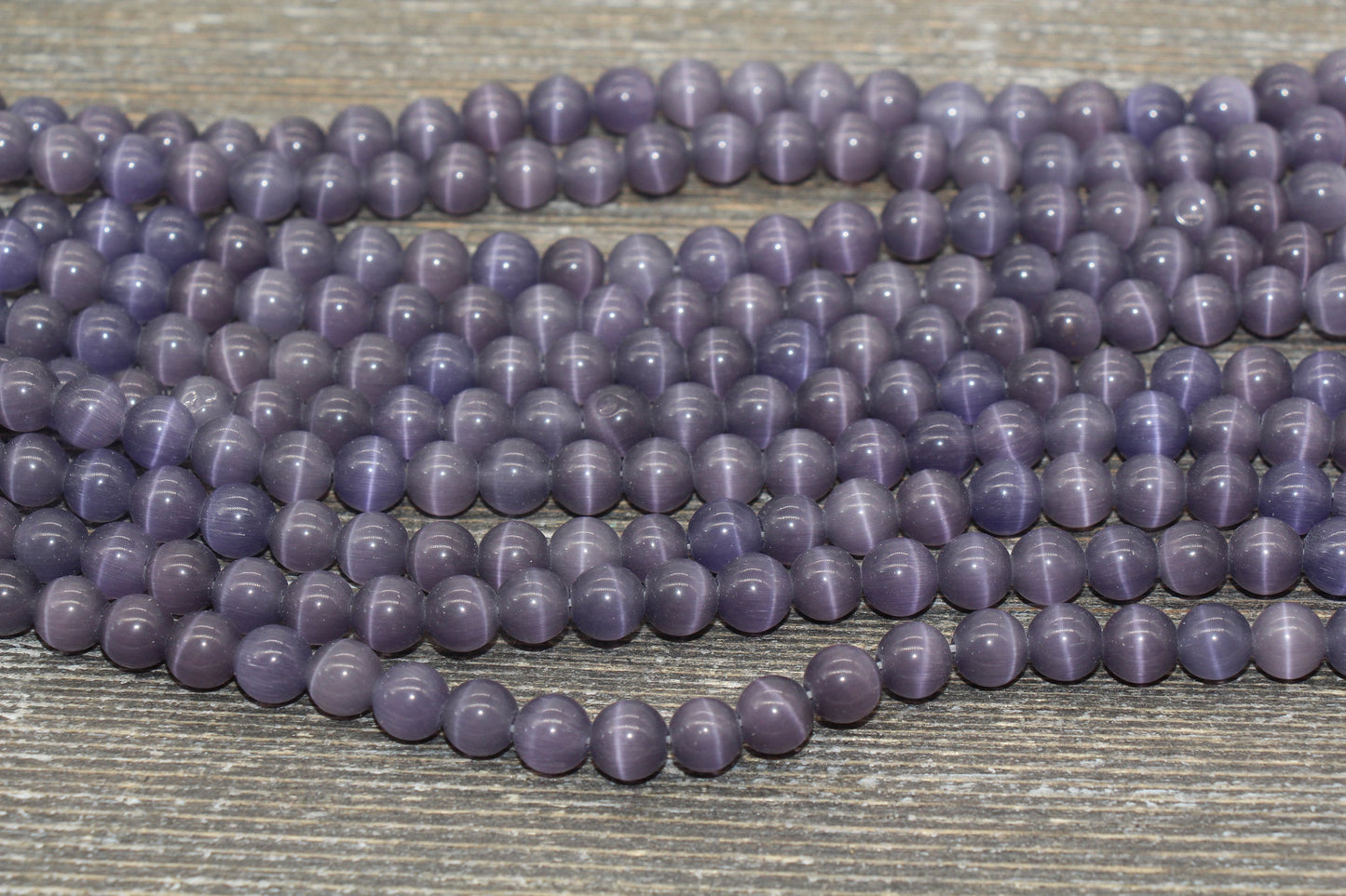Purple Cat Eye Beads, Purple Smooth Round Beads, Sizes 4mm, 6mm, 8mm, 10mm, 12mm, Full Strand 15.5 inch, #207