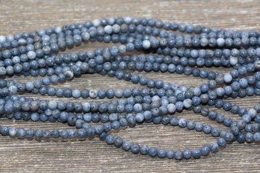 Blue Coral Beads, Blue Gemstone Smooth Round Beads, Size 4mm 6mm 8mm , Full Strand 15.5 inch, #231