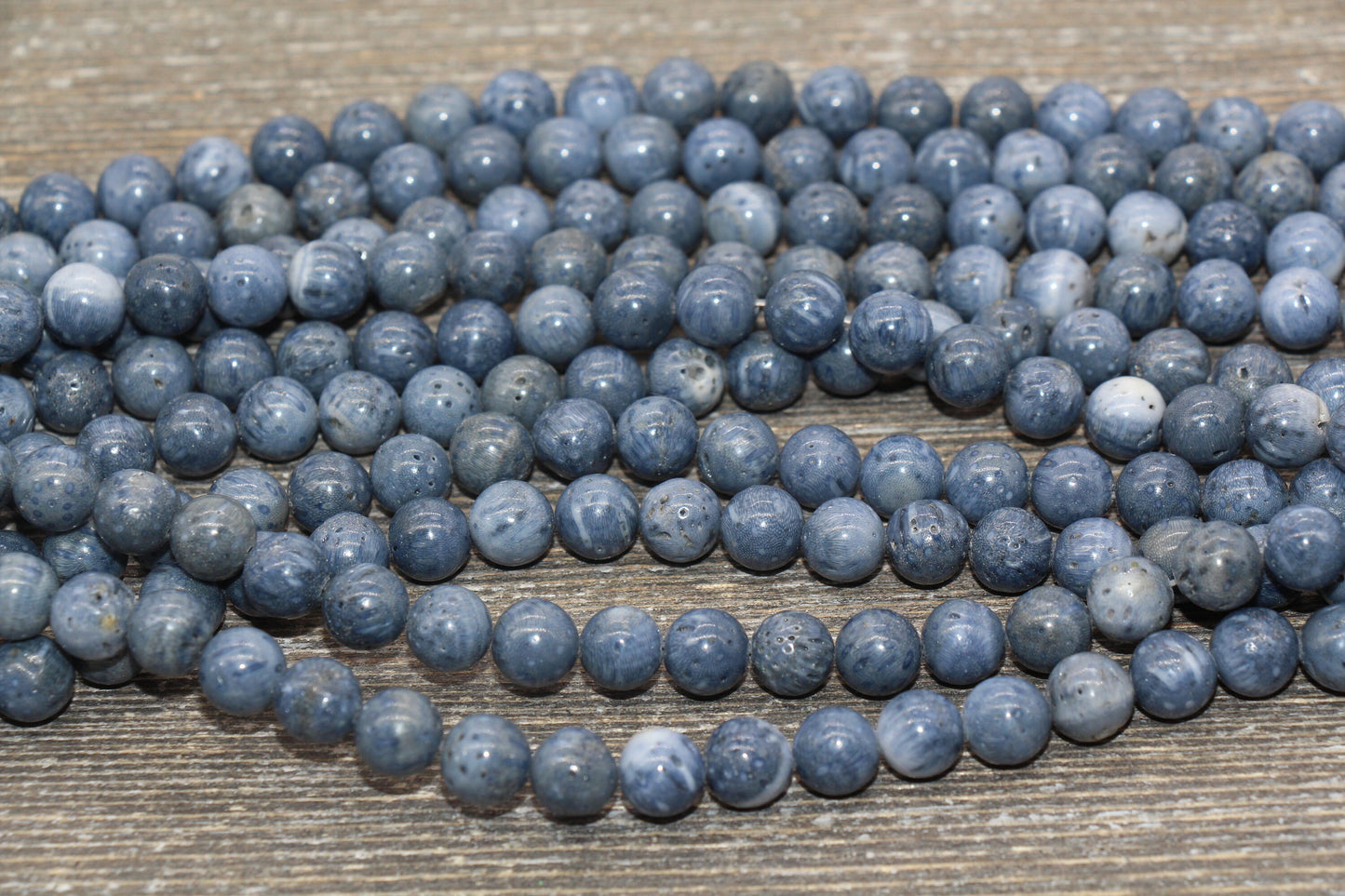 Blue Coral Beads, Blue Gemstone Smooth Round Beads, Size 4mm 6mm 8mm , Full Strand 15.5 inch, #231