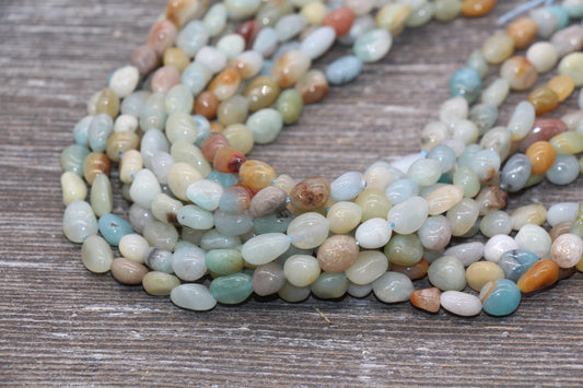 Amazonite Nugget Beads, Amazonite Irregular Gemstone Loose Beads, Pebble Beads, Chip Beads, 6mm-8mm, #16