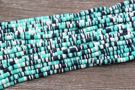 4mm Multicolored Heishi Beads, Multicolored Polymer Clay Disc Beads, Mix Color African Disc Beads, Vinyl Heishi, 16 inch Strand #221