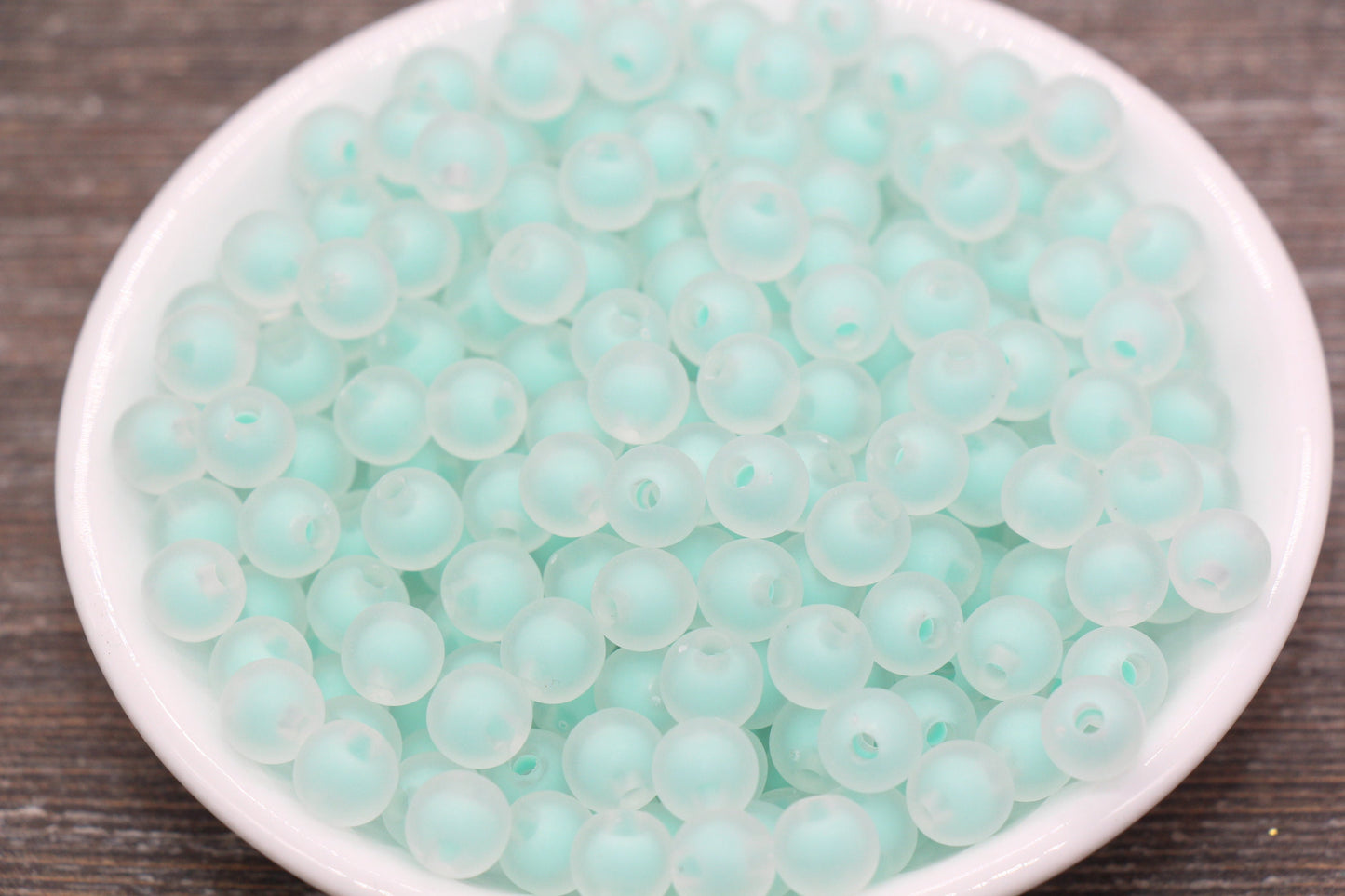 8mm Matte Mint Green Round Beads, Frosted Mint Acrylic Round Gumball Beads, Bubblegum Beads, Plastic Round Bead, Chunky Beads, #1798