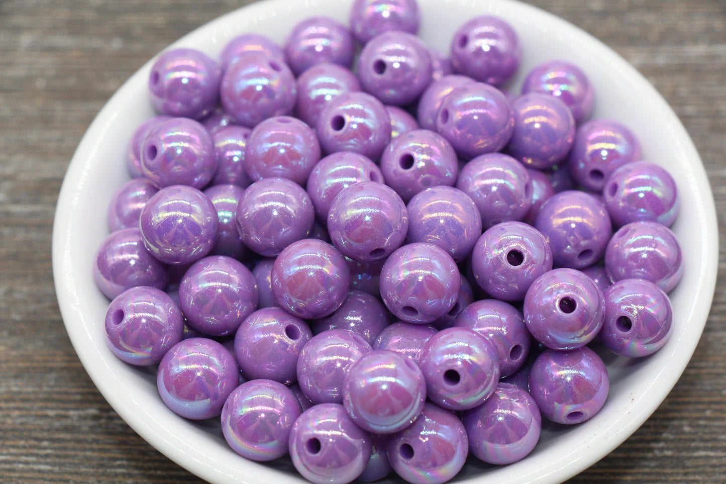 12mm Dark Purple AB Gumball Beads, Iridescent Acrylic Loose Beads, Solid Bubblegum Beads, Chunky Beads, Glossy Smooth Round Beads #1802