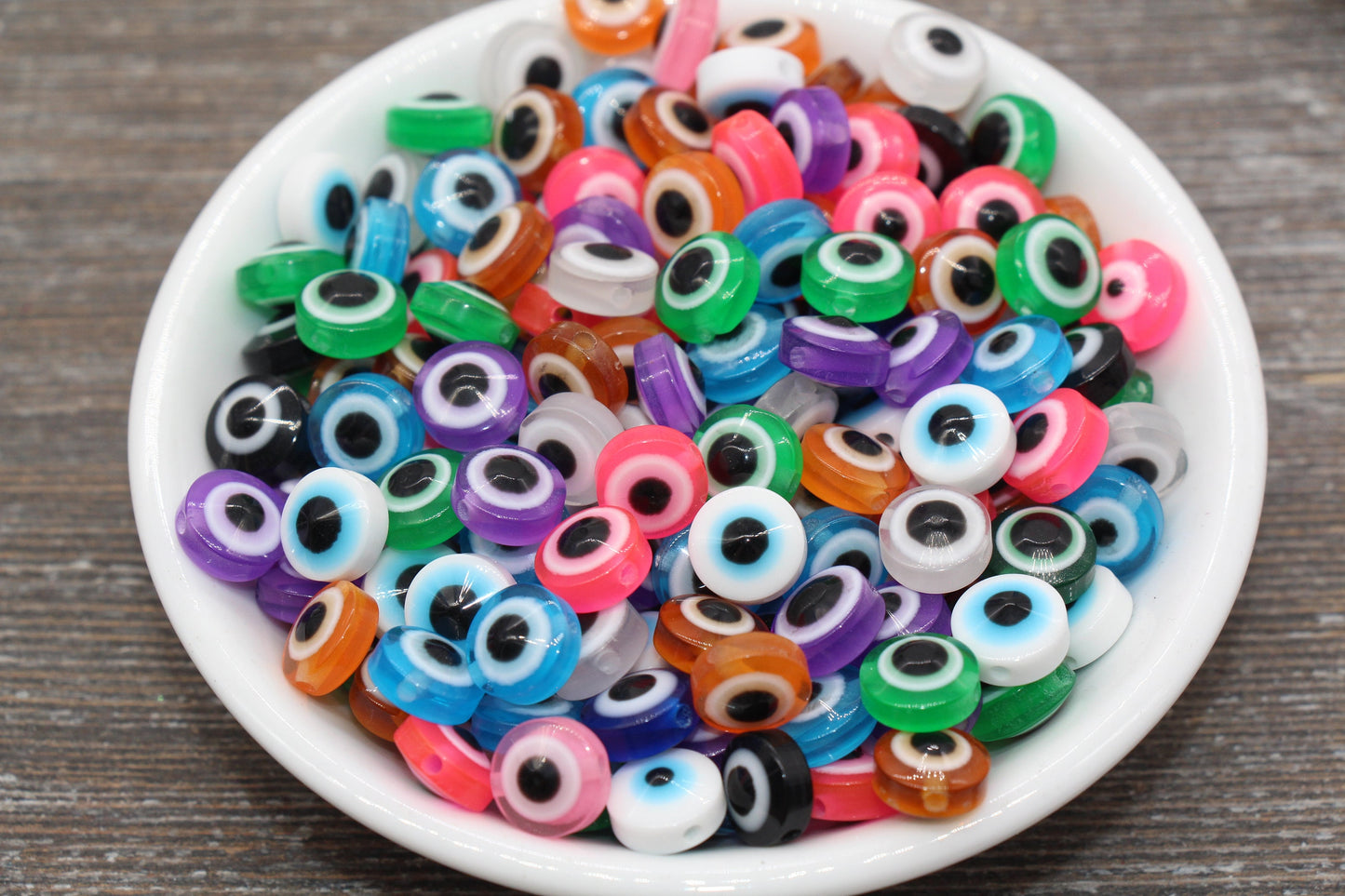 10mm Eyeball Beads, Mix Evil Eyeball Beads, Turkish Eye Beads, Greek Eye Beads, Multicolor Acrylic Eyeball Beads #1890