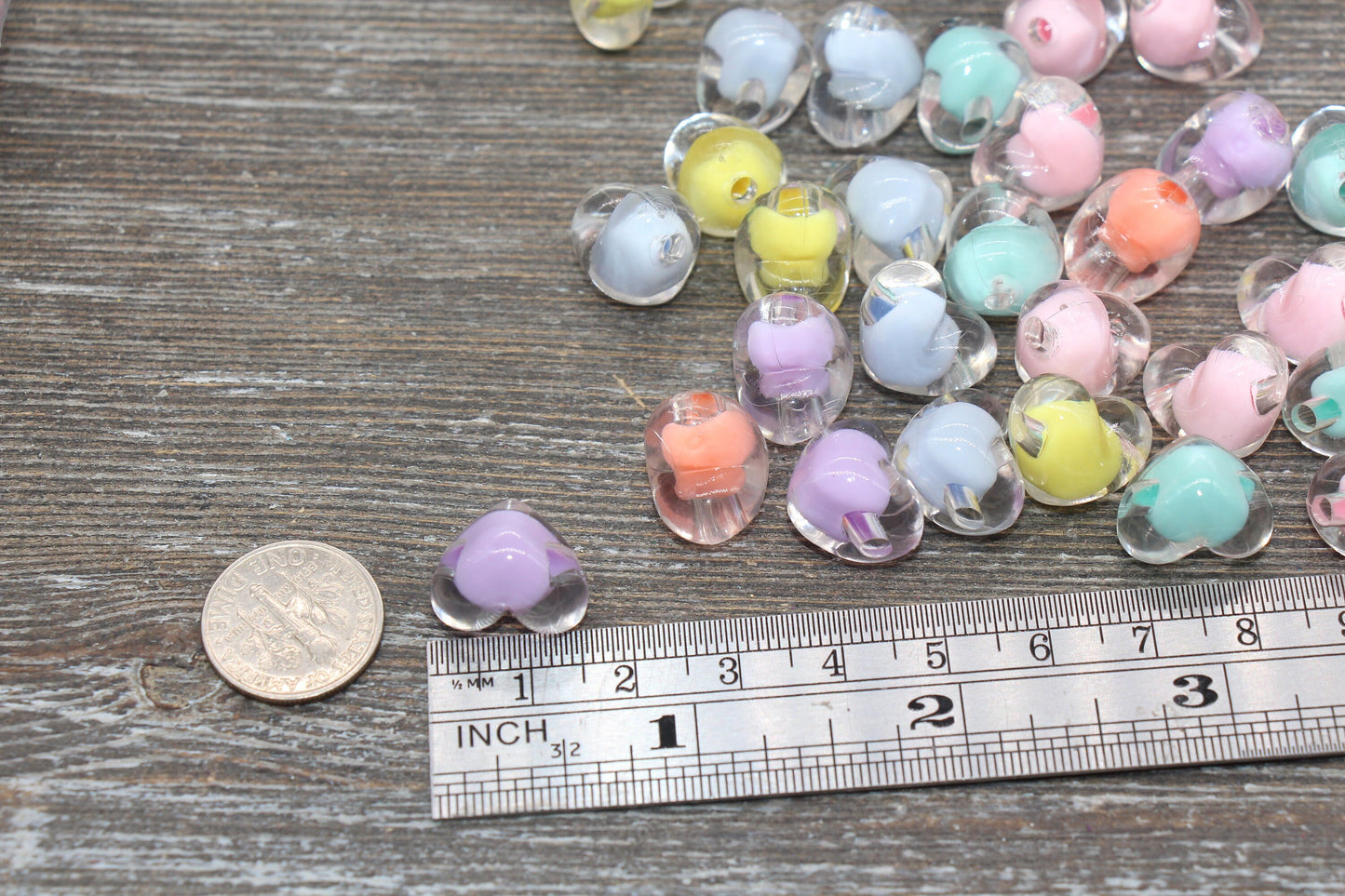Mix Heart Beads, Multicolor Heart Beads, Heart Chunky Acrylic Beads, Bracelet Making Jewelry Finding #1897