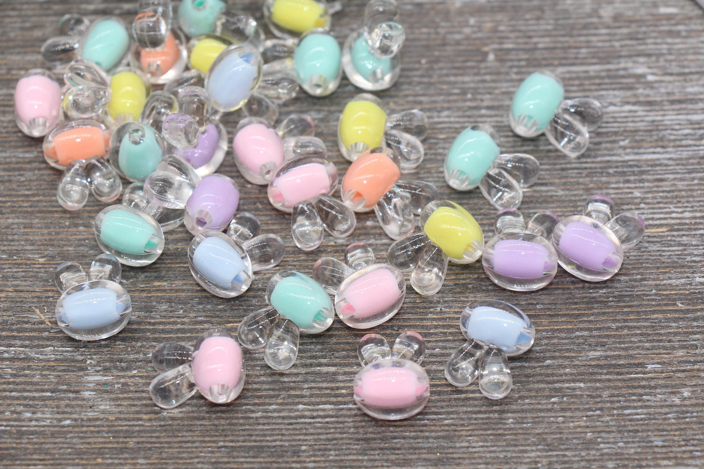 Mix Bunny Beads, Multicolor Bunny Beads, Chunky Acrylic Beads, Bracelet Making Jewelry Finding #1898