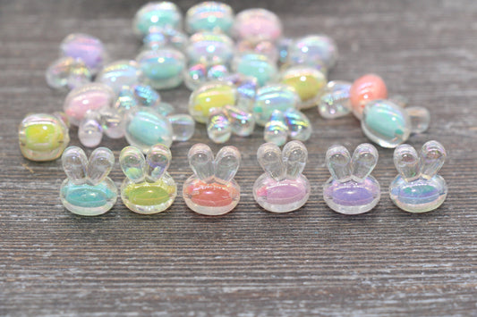 Iridescent Bunny Beads, Multicolor AB Bunny Beads, Chunky Acrylic Beads, Bracelet Making Jewelry Finding #1900