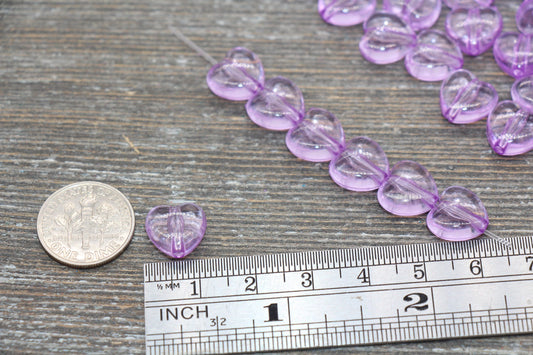 Transparent Purple Heart Beads, Purple Heart Beads, Acrylic Heart Beads, Bracelet Making Jewelry Finding #1908