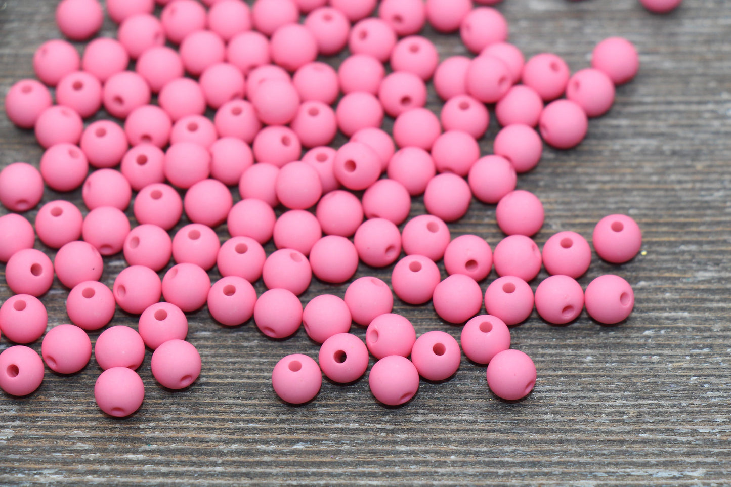 6mm Matte Pink Gumball Beads, Round Acrylic Loose Beads, Solid Bubblegum Beads, Chunky Beads, Round Plastic Beads #581