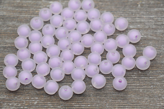 10mm Matte Purple Gumball Beads, Round Acrylic Loose Beads, Frosted Bubblegum Beads, Chunky Beads, Round Plastic Beads #1786
