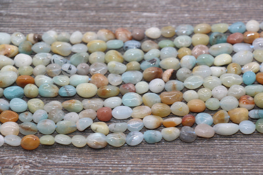 Amazonite Nugget Beads, Amazonite Irregular Gemstone Loose Beads, Pebble Beads, Chip Beads, 6mm-8mm, #16