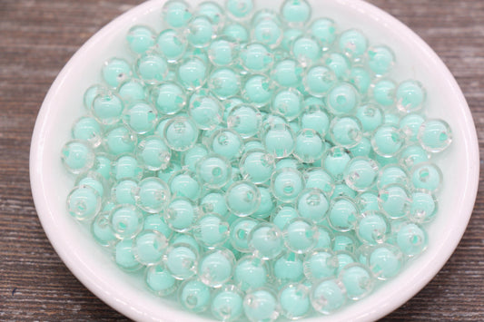 8mm Mint Green Round Beads, Mint Acrylic Round Gumball Beads, Bubblegum Beads, Plastic Round Bead, Chunky Beads, #1794