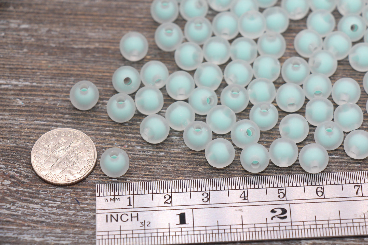 8mm Matte Mint Green Round Beads, Frosted Mint Acrylic Round Gumball Beads, Bubblegum Beads, Plastic Round Bead, Chunky Beads, #1798