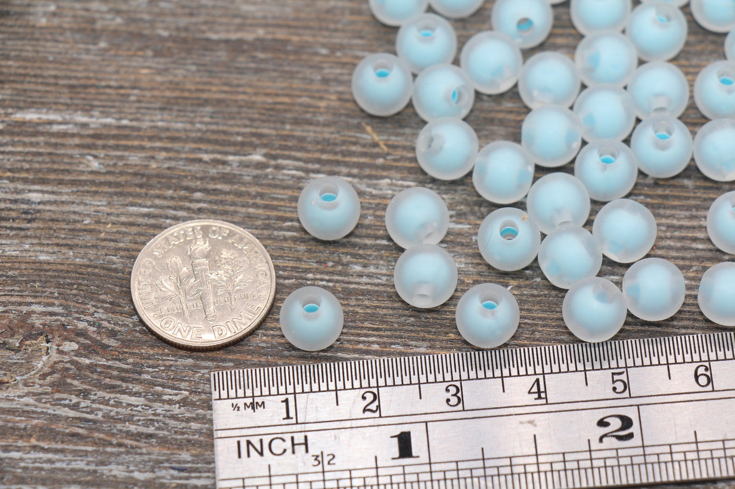 8mm Matte Blue Round Beads, Frosted Blue Acrylic Round Gumball Beads, Bubblegum Beads, Plastic Round Bead, Chunky Beads, #1801
