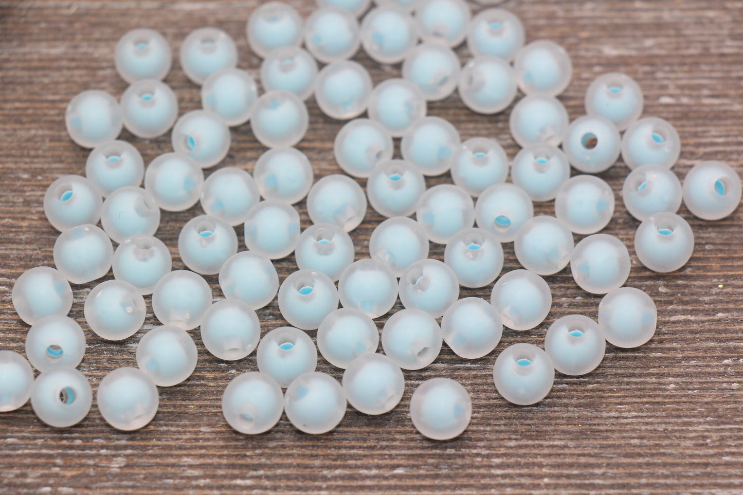 8mm Matte Blue Round Beads, Frosted Blue Acrylic Round Gumball Beads, Bubblegum Beads, Plastic Round Bead, Chunky Beads, #1801