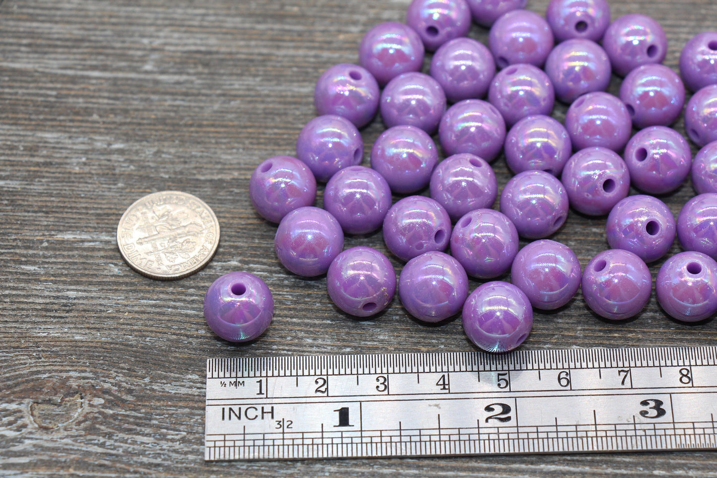 12mm Dark Purple AB Gumball Beads, Iridescent Acrylic Loose Beads, Solid Bubblegum Beads, Chunky Beads, Glossy Smooth Round Beads #1802