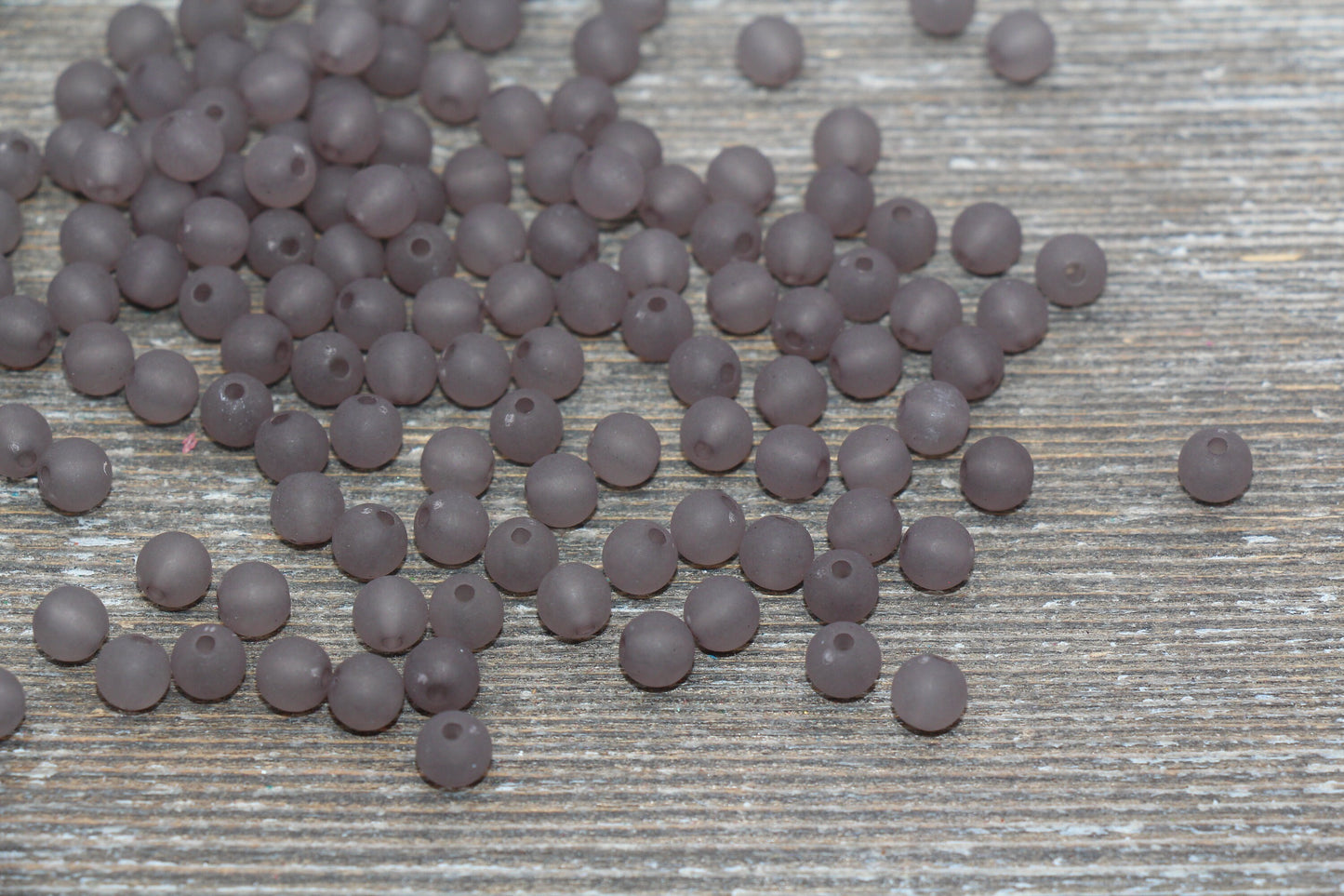 6mm Matte Gray Gumball Beads, Round Acrylic Loose Beads, Frosted Bubblegum Beads, Chunky Beads, Round Plastic Beads #1888