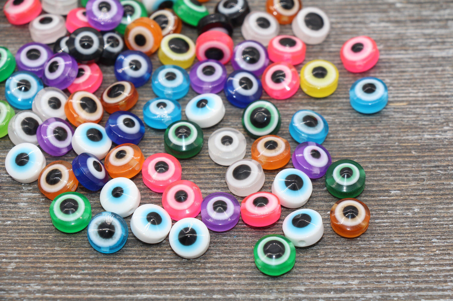10mm Eyeball Beads, Mix Evil Eyeball Beads, Turkish Eye Beads, Greek Eye Beads, Multicolor Acrylic Eyeball Beads #1890