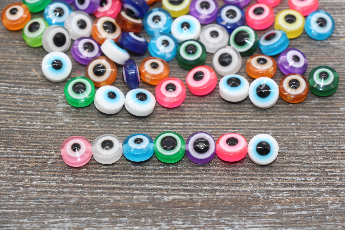 10mm Eyeball Beads, Mix Evil Eyeball Beads, Turkish Eye Beads, Greek Eye Beads, Multicolor Acrylic Eyeball Beads #1890