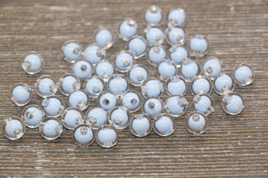 8mm Blue Round Beads, Blue Acrylic Round Gumball Beads, Bubblegum Beads, Chunky Beads, Plastic Round Bead #1915