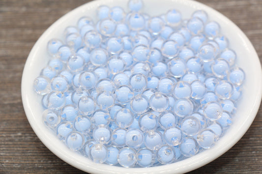 8mm Blue Round Beads, Blue Acrylic Round Gumball Beads, Bubblegum Beads, Chunky Beads, Plastic Round Bead #1915