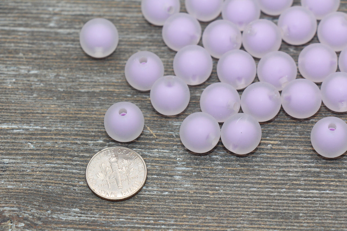 12mm Matte Light Purple Round Beads, Frosted Acrylic Round Gumball Beads, Bubblegum Beads, Chunky Beads, Plastic Round Bead #1937