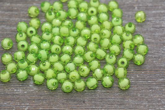 8mm Celery Green Faceted Beads, Round Faceted Acrylic Loose Beads, Bubblegum Beads, Chunky Beads, Bracelet Gumball Beads #1988