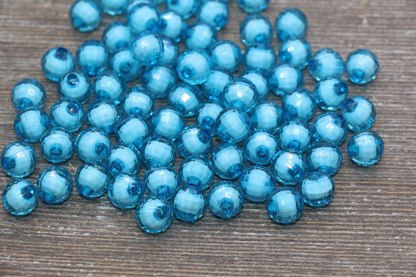 10mm Blue Faceted Beads, Round Faceted Acrylic Loose Beads, Bubblegum Beads, Chunky Beads, Bracelet Gumball Beads #2017