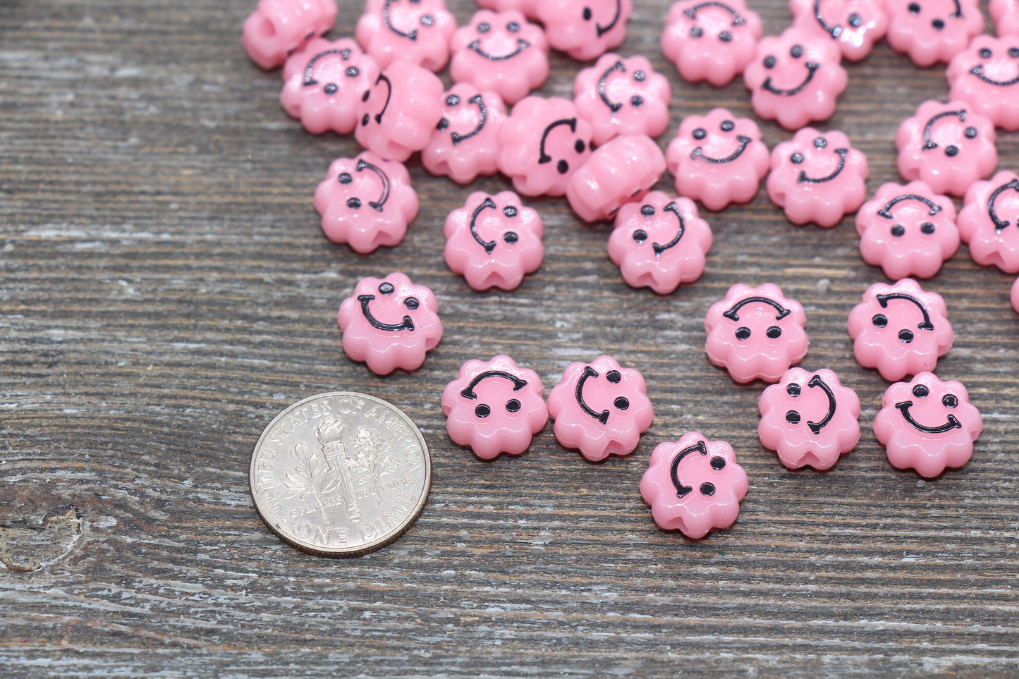 Pink Smiley Face Beads, Cloud Shape Smiley Face Beads, Cute Smiling Face Beads, Happy Face Beads, Craft Bracelet Beads #2030