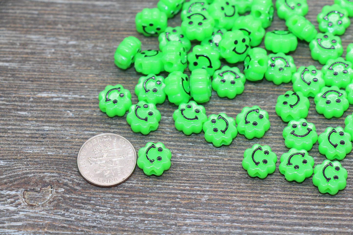 Green Smiley Face Beads, Cloud Shape Smiley Face Beads, Cute Smiling Face Beads, Happy Face Beads, Craft Bracelet Beads #2033
